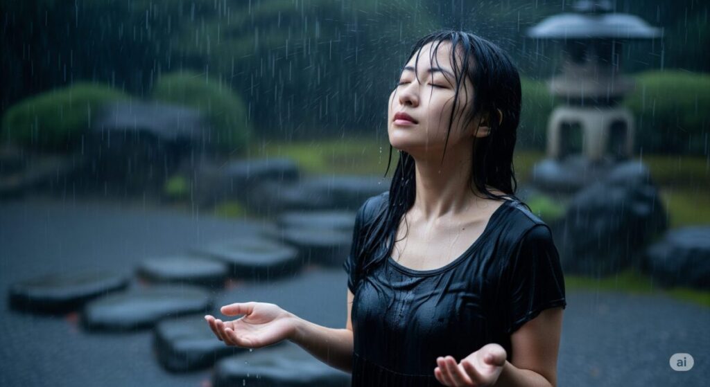 雨に濡れるスピリチュアルな浄化作用