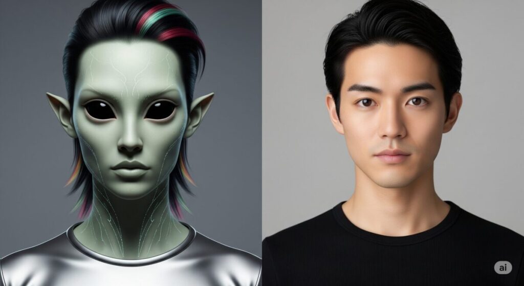宇宙人の特徴を人間と比較